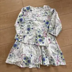 ハッカキッズ 花柄 ワンピース 110