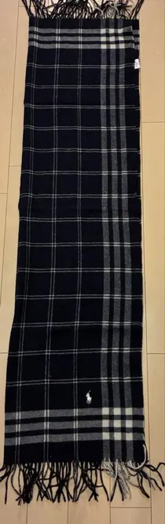 Polo Ralph Laurenマフラー ストール ネイビー ウール 膝掛け