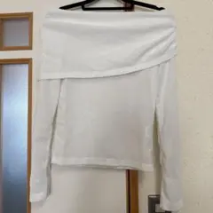 MORAN オフショルダー ホワイトニット Fサイズ