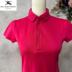 BURBERRY GOLF ハーフジップ ポロシャツ ノバチェック レッド L - メルカリ