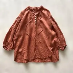 美品 fog linen work ピンク 長袖ブラウス - メルカリ