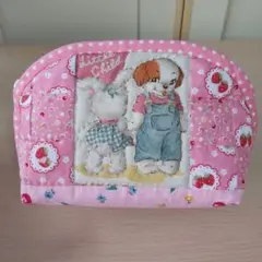 ハンドメイドポーチ♥メリーボンボン♥️pinkのワンコ