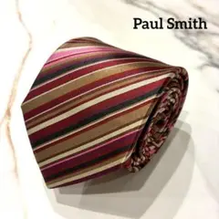 極美品✨ Paul Smith ネクタイ マルチストライプ レジメンタル 花柄