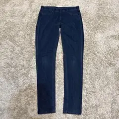 ユニクロ アンクルパンツ ロング レディース ストレッチ インディゴブルー