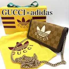 グッチ アディダス 財布 ホワイト チェーンなし - メルカリ