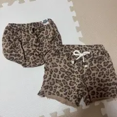 Little WEEKEND ヒョウ柄ハーフパンツ 2点セット