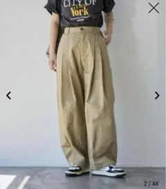 【coen】ランタンパンツ　カーブパンツ　Mサイズ　ベージュ