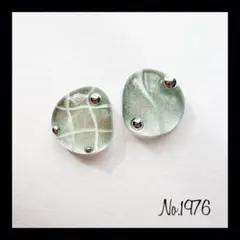 No.1976 ブルーグリーン マグネットジェル レジンピアス レジンイヤリング