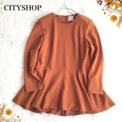 @【Fくらい】CITYSHOP 長袖 ペプラム デザイン ブラウスのサムネイル