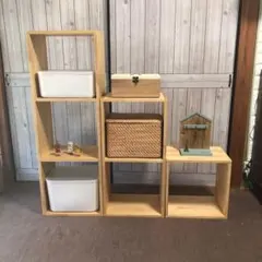 【スタッキングシェルフ3点セット】アレンジ多彩オープンシェルフ 収納棚 ボックス