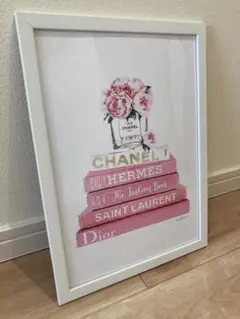 インテリア　アートポスター　A 4ホワイトフレーム付き