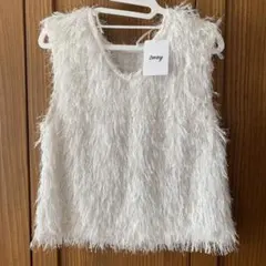 【新品未使用】しまむら アミスタ amista シャギーベスト　アイボリー