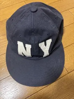NY ベースボールキャップ ネイビー　古着　シティボーイ