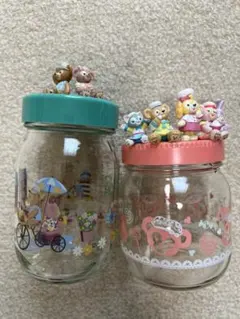 ☆ダッフィー＆フレンズ ガラス瓶 キャニスター 2個セット☆ディズニー