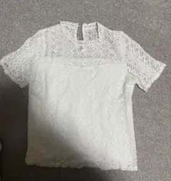 as know as ホワイトレース 半袖トップス
