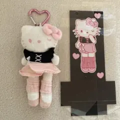 新品　ハローキティ　ぬいぐるみキーホルダー　ピンク　リボン　バレエ　チャーム