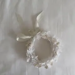 リボンクラウン オフホワイト ベビークラウン 花冠