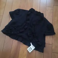 新品 ボレロ カーディガン 黒 ラメ キラキラ フリル