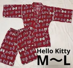 【美品】サンリオ　ハローキティ 大人甚平　平成レトロ　ギャル　キティちゃん