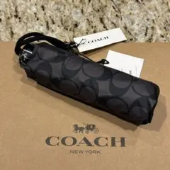COACH コーチ シグネチャー 折り畳み傘 ブラック