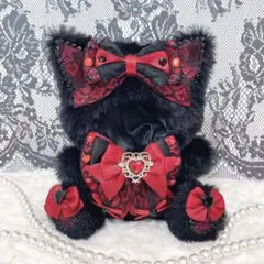 ♡10〜11cmサイズ♡ ぬい服♡ブラック♡おすわり♡ねこちゃん♡