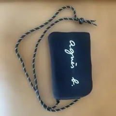 アニエスベー　スマホショルダーバッグ 黒