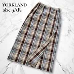 YORKLAND ヨークランド ラップ風スカート ミディ 9AR チェックのサムネイル