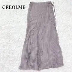 クレオルム ラッププリーツスカート ロング フレア サイドリボン 重ね着 綺麗めのサムネイル