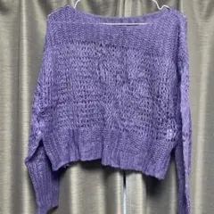 abeundmor ニット 紫　網ニット