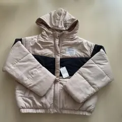 lovetoxic フード付き中綿コート ベージュ/黒