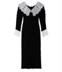 美品Lily Brown×宮脇咲良 レースカラーニットワンピース