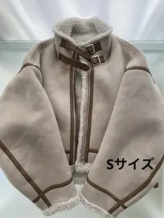 マーキュリーデュオ　フェイクムートン　ボンバージャケット ベージュ　Sサイズ
