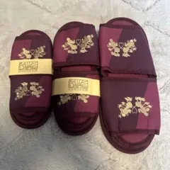 香港ディズニー　ハリウッドホテル スリッパ 宿泊者限定　赤　刺繍　大人用　子供用