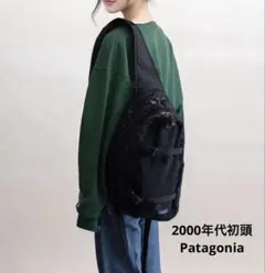 2000年代初頭　パタゴニア 黒×紺　ボディバッグ　48300のサムネイル