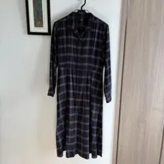 チェック柄 ロングワンピース