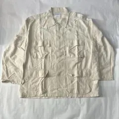 チャオパニック シャツジャケットアイボリーベージュ 麻 リネンシャツ