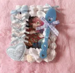 ホイップデコ トレカケース 量産型 リボン ハート 平成女児 水色 チョコ 白