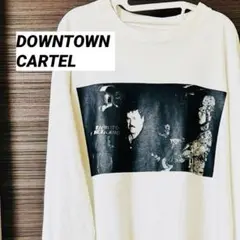 DOWNTOWN CARTEL グラフィックプリント長袖カットソー、白