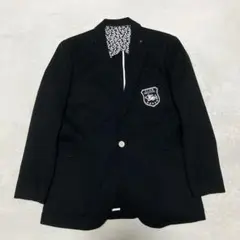 TOMMY M ブラック 刺繍エンブレム エルボーパッチ 花柄裏地 1Bのサムネイル