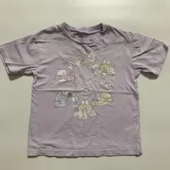 綿100% すみっコぐらし　パープル　プリント　Tシャツ　110