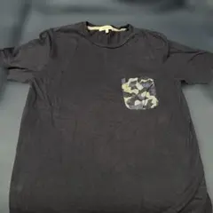 GLOBAL WORK 迷彩ポケット Tシャツ ネイビー S