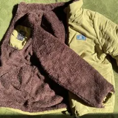 リバーシブルダウンコート ブラウン・イエロー