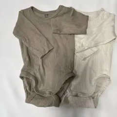 H&M オーガニックコットンロンパース 2枚セット