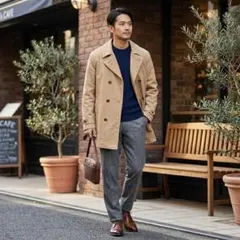 CORDINGS リネン 2プリーツ サイドアジャスター スラックス サイズ34