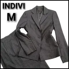 極美品 INDIVI インディヴィ セットアップスーツ ダークグレー系 38 M