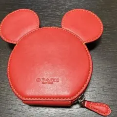 COACH ミッキーマウス型 コインケース 赤