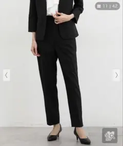 ブラック スラックス センタープレスパンツ L