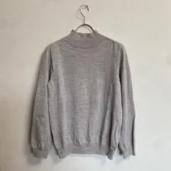 グレー タートルネック ニット 長袖　made in Japan 【L】