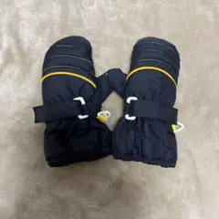キッズ スキーミトン 手袋 黒×イエロー 防寒 雪遊び アウトドア