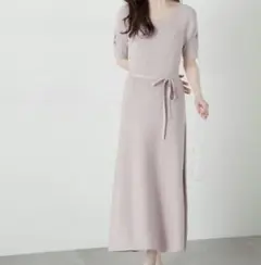 【未使用タグ付き】エンブロイダリーニットワンピース